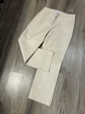 AEMI + CO Cream Leather Trousers